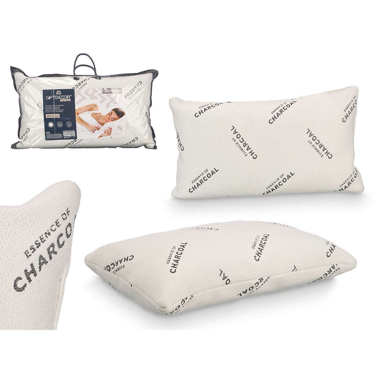 Almohada Viscoelástica Gift Decor Blanco 70 x 15 x 40 cm (6 Unidades) - 3